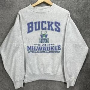 Retro Milwaukee Retro Style Basketball Crewneck Sweatshirt Ash Grey